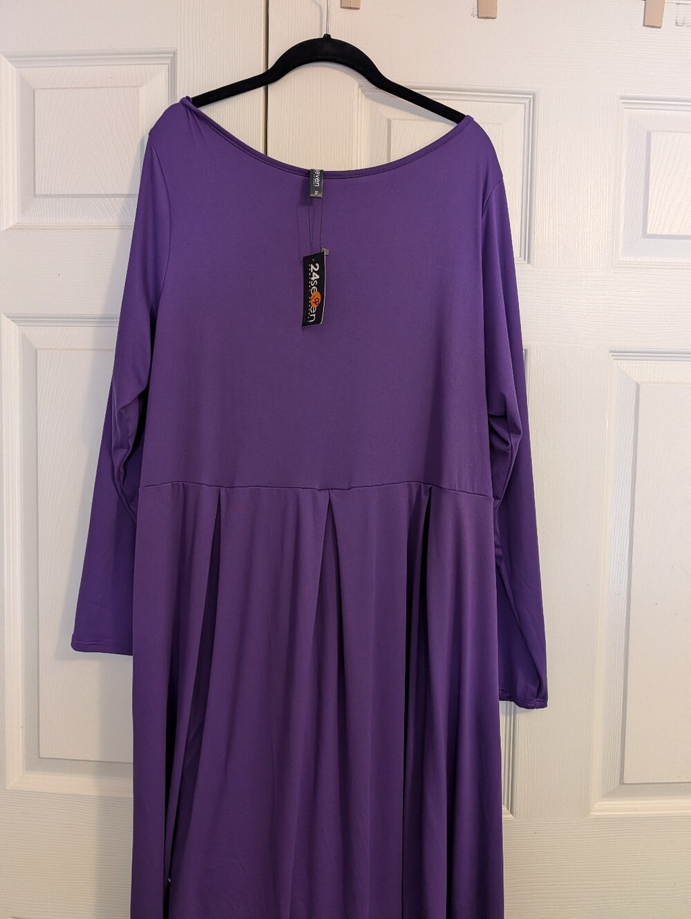 24Seven Relaxed Pleated Long Sleeve Midi Dress NWT - Picture 2 of 6